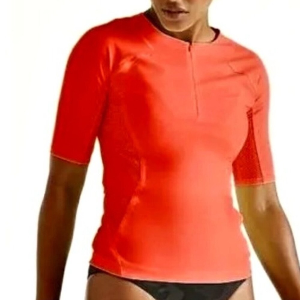 NEW ATHLETA Pacifica II Tee Rashguard 1/4 Zip Top, UPF50,